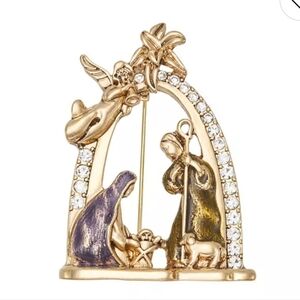 Napier Gold and Purple Nativity Brooch